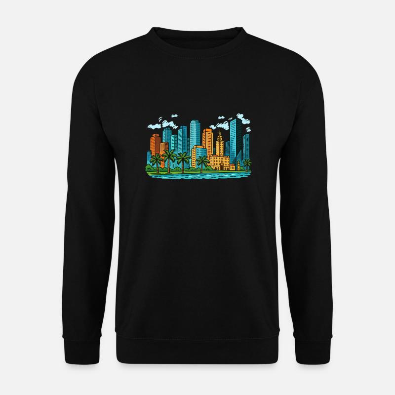 miami stadt - Unisex Pullover - Schwarz
