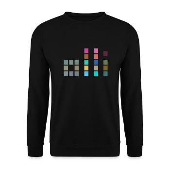 Colorful OLLI - One Life. Live It. Cube Design - Unisex Sweatshirt - black - Front - Alina (178cm) & Michal (187cm)