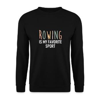 Rowing is my favorite Sport - Rudern - Ruderin - Unisex Pullover - Schwarz - Vorne - Alina (178cm) & Michal (187cm)