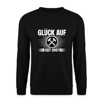 Glueck auf seit 2007 - Unisex Pullover - Schwarz - Vorne - Alina (178cm) & Michal (187cm)