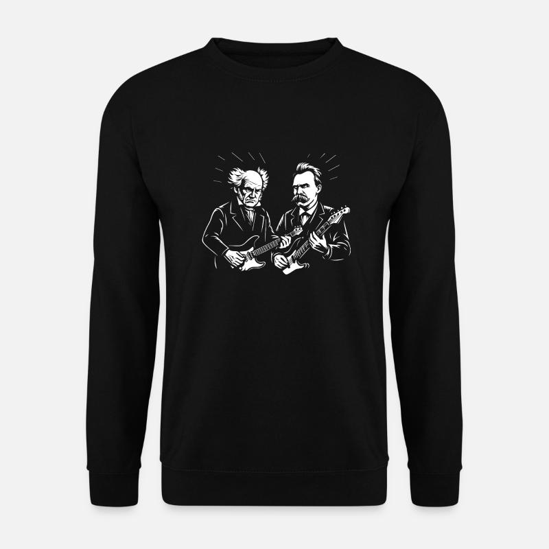 Nietzsche und Schopenhauer spielen Gitarre. - Unisex Pullover - Schwarz