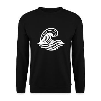 Wave Symbol Ocean - Unisex Sweatshirt - black - Front - Alina (178cm) & Michal (187cm)