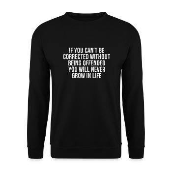 Wenn du nicht korrigiert werden kannst, ohne beleidigend zu sein - Unisex Pullover - Schwarz - Vorne - Alina (178cm) & Michal (187cm)