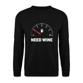 Réservoir vide – besoin de vin maintenant ! - Sweat-shirt Unisexe - noir - Devant - Alina (178cm) & Michal (187cm)