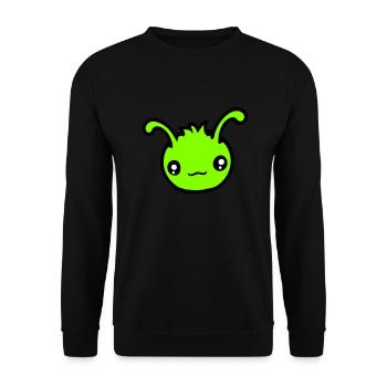 Caterpillar Alien Cute Little Monster Happy Smile - Unisex Sweatshirt - black - Front - Alina (178cm) & Michal (187cm)