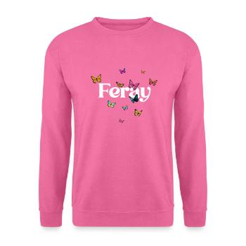 FERAY - Schöner Mädchen Name mit Schmetterlingen - Unisex Pullover - Pink - Vorne