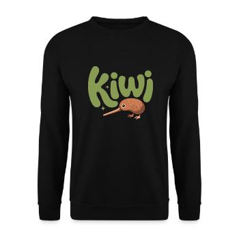 Cute Kiwi - New Zealand Bird Design - Unisex Sweatshirt - black - Front - Alina (178cm) & Michal (187cm)