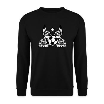fooball aile tete de mort skull 1 - Sweat-shirt Unisexe - noir - Devant - Alina (178cm) & Michal (187cm)