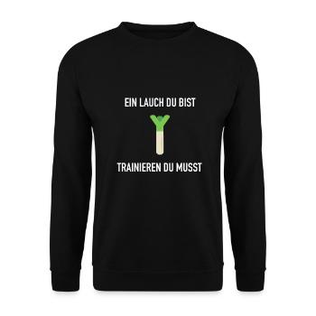 Lauch Fitness Gym Training Fun Humor Geschenk - Unisex Pullover - Schwarz - Vorne - Alina (178cm) & Michal (187cm)