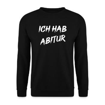 Ich hab Abitur - Unisex Pullover - Schwarz - Vorne - Alina (178cm) & Michal (187cm)