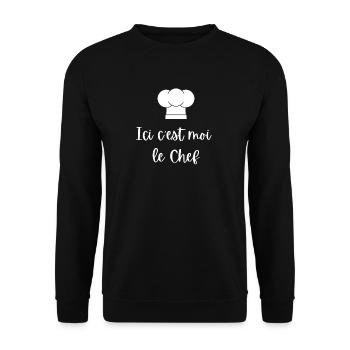 Here I am the chef - Unisex Sweatshirt - black - Front - Alina (178cm) & Michal (187cm)