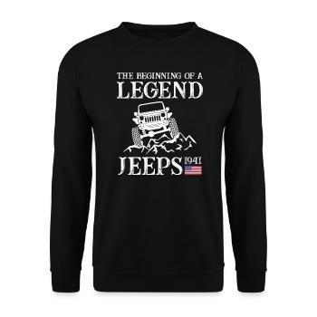 Jeeps Legend - Unisex Sweatshirt - black - Front - Alina (178cm) & Michal (187cm)