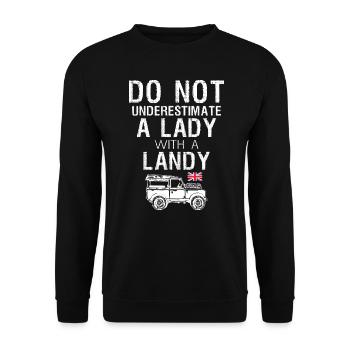 Dame avec Landy - Sweat-shirt Unisexe - noir - Devant - Alina (178cm) & Michal (187cm)