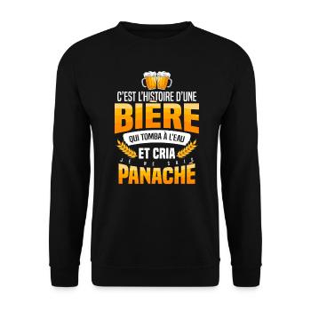 Bière panaché jeu de mot humour citation alcool - Sweat-shirt Unisexe - noir - Devant - Alina (178cm) & Michal (187cm)