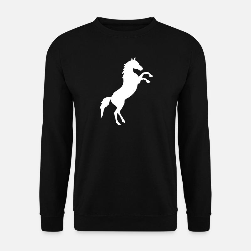 Pferd aufbäumend weiss - Unisex Pullover - Schwarz
