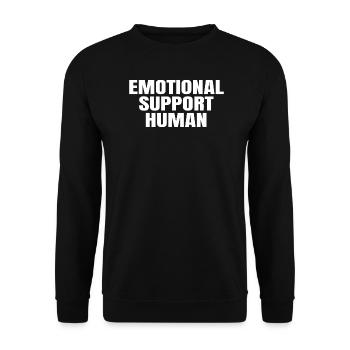 Emotional Support Human - Unisex Pullover - Schwarz - Vorne - Alina (178cm) & Michal (187cm)