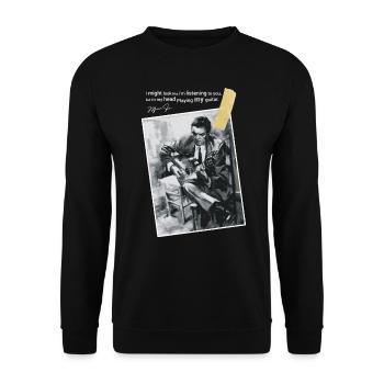 Gitarrist Gitarrist spielt Gitarre Geschenk - Unisex Pullover - Schwarz - Vorne - Alina (178cm) & Michal (187cm)