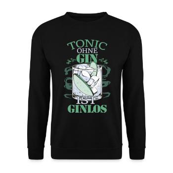 Tonic ohne Gin Ginlos - Unisex Pullover - Schwarz - Vorne - Alina (178cm) & Michal (187cm)