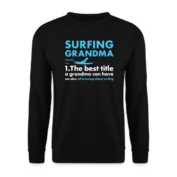 Sport Grandma Surfing - Unisex Pullover - Schwarz - Vorne - Alina (178cm) & Michal (187cm)