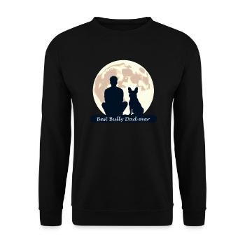 Best Bully Dad Ever! - Bullypapa - Frenchie Dad - Unisex Pullover - Schwarz - Vorne - Alina (178cm) & Michal (187cm)