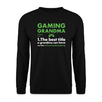 Gamer Grand-mère Définition Jeux - Sweat-shirt Unisexe - noir - Devant - Alina (178cm) & Michal (187cm)