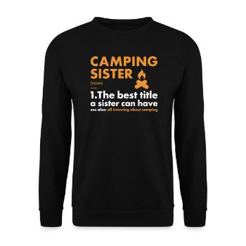 Camper Sister Définition Camping - Sweat-shirt Unisexe - noir - Devant - Alina (178cm) & Michal (187cm)