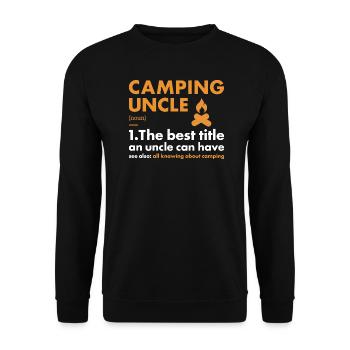 Camper Uncle Definition Camping - Unisex Sweatshirt - black - Front - Alina (178cm) & Michal (187cm)