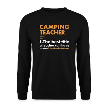 Camper Teacher Definition Camping - Unisex Sweatshirt - black - Front - Alina (178cm) & Michal (187cm)