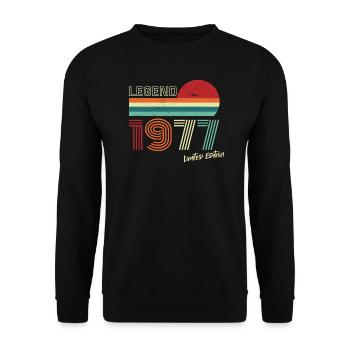 Legend 1977 Birthday Shirt Gift Anniversary - Unisex Sweatshirt - black - Front - Alina (178cm) & Michal (187cm)