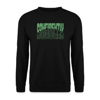 Confidently awkward in green - Unisex Sweatshirt - black - Front - Alina (178cm) & Michal (187cm)