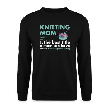 Tricoteuse Maman Définition Tricot - Sweat-shirt Unisexe - noir - Devant - Alina (178cm) & Michal (187cm)