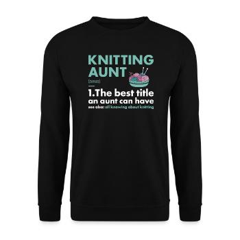 Knitter Aunt Definition Knitting - Unisex Sweatshirt - black - Front - Alina (178cm) & Michal (187cm)