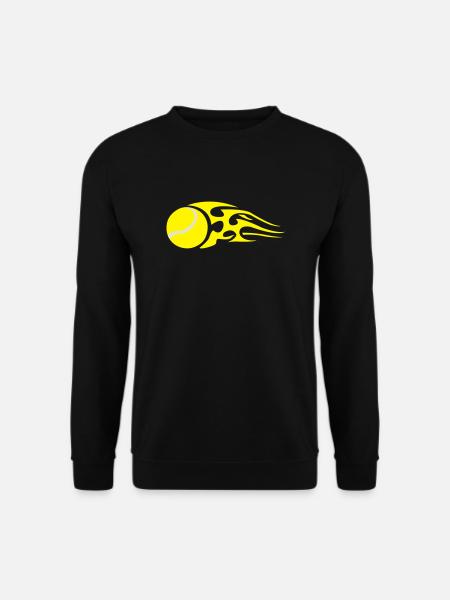 tennisball_flames_colour - Unisex Sweatshirt - black