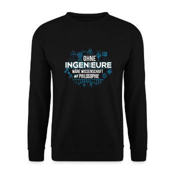 Ingenieur Philosophie - Unisex Pullover - Schwarz - Vorne - Alina (178cm) & Michal (187cm)