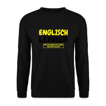 Englischlehrer Geschenk - Unisex Pullover - Schwarz - Vorne - Alina (178cm) & Michal (187cm)