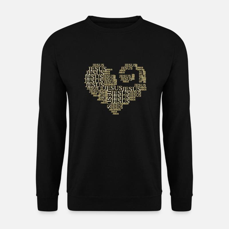 LOVE JESUS - Heart - Unisex Pullover - Schwarz