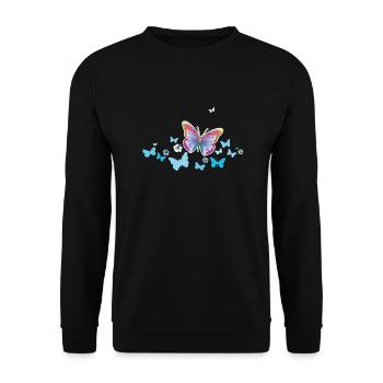 Butterflies Butterflies Insects Spring Summer - Unisex Sweatshirt - black - Front - Alina (178cm) & Michal (187cm)