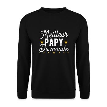 Meilleur papy du monde cadeau humour - Sweat-shirt Unisexe - noir - Devant - Alina (178cm) & Michal (187cm)