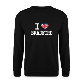 i love Bradford - Unisex Sweatshirt - black - Front - Alina (178cm) & Michal (187cm)