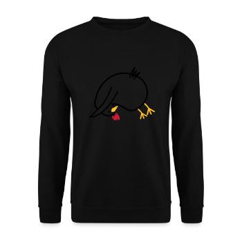 Yoga-Huhn "Hund" - Unisex Pullover - Schwarz - Vorne - Alina (178cm) & Michal (187cm)
