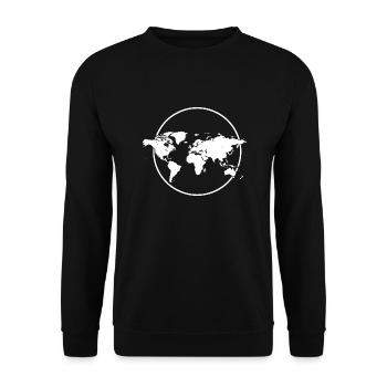 Weltkarte Weiß - Unisex Pullover - Schwarz - Vorne - Alina (178cm) & Michal (187cm)