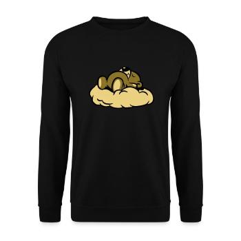 Dream Teddy bear sleeping cloud - Unisex Sweatshirt - black - Front - Alina (178cm) & Michal (187cm)