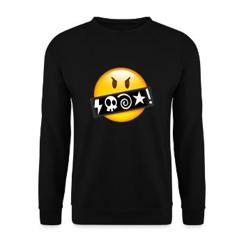 Smiley Swearing - Unisex Sweatshirt - black - Front - Alina (178cm) & Michal (187cm)