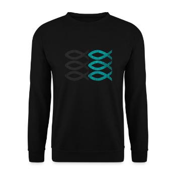 Chrétiens Poissons Chrétiens - Sweat-shirt Unisexe - noir - Devant - Alina (178cm) & Michal (187cm)