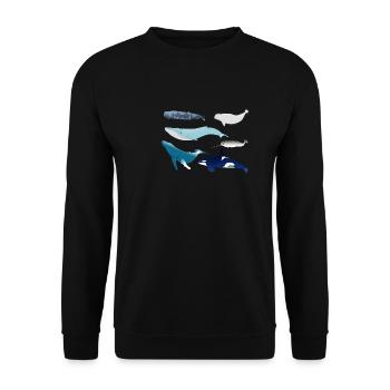 baleines - Sweat-shirt Unisexe - noir - Devant - Alina (178cm) & Michal (187cm)