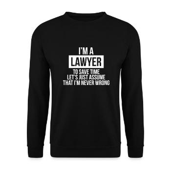 AVOCAT JAMAIS MAUVAIS W - Sweat-shirt Unisexe - noir - Devant - Alina (178cm) & Michal (187cm)