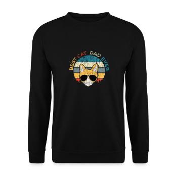 Best Cat Dad Ever Vintage Cat Daddy Cadeau de père - Sweat-shirt Unisexe - noir - Devant - Alina (178cm) & Michal (187cm)