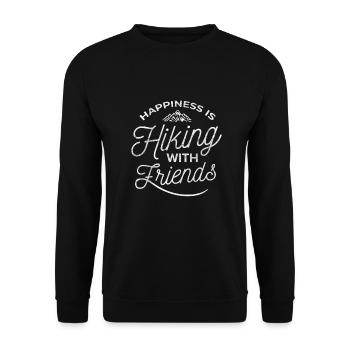 Le bonheur est la randonnée avec des amis randonneurs - Sweat-shirt Unisexe - noir - Devant - Alina (178cm) & Michal (187cm)