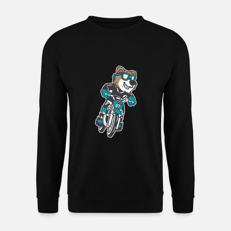 Bear Motocross Motorcycle - Unisex Sweatshirt - black