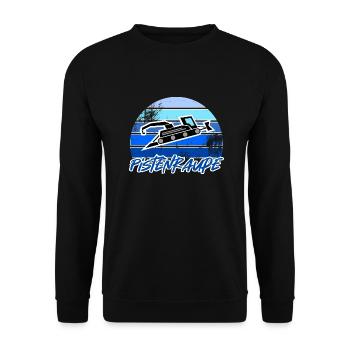 Pistenraupe Geschenk Winter Schnee Vintage - Unisex Pullover - Schwarz - Vorne - Alina (178cm) & Michal (187cm)